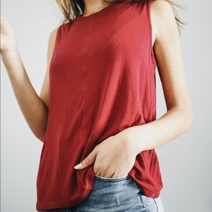 Ann Taylor Maroon Sleeveless Top